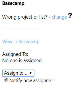 Screenshot of EvantoDesk Basecamp Integration