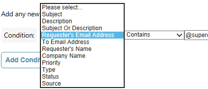 Screenshot of EvantoDesk Dispatch rules functionality step 1